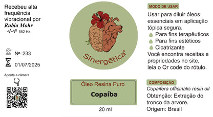 Copaíba - Óleo Vegetal Resina 20ml